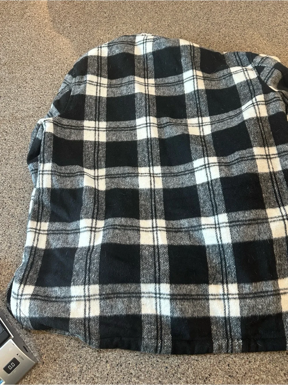 Black and White Plaid Button-Up Shacket